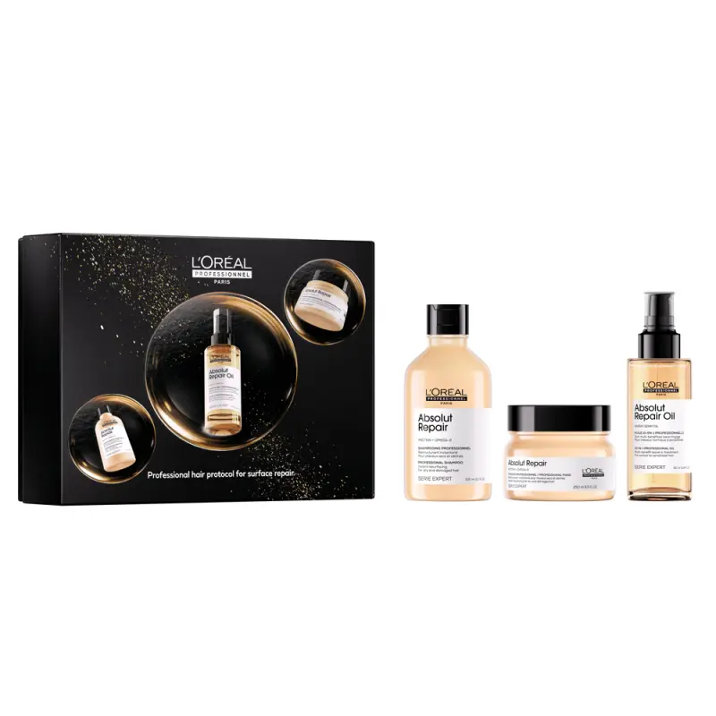 L'ORÉAL PROFESSIONNEL Absolut Repair XMAS TRIO (300+250+90 ml) L'ORÉAL PROFESSIONNEL Absolut Repair XMAS TRIO (300+250+90 ml)