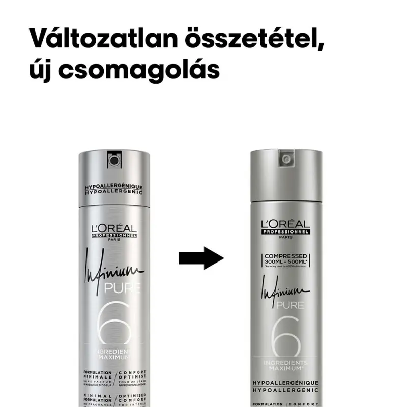 Infinium Pure Strong Hipoallergén hajlakk erős tartással 300 ml