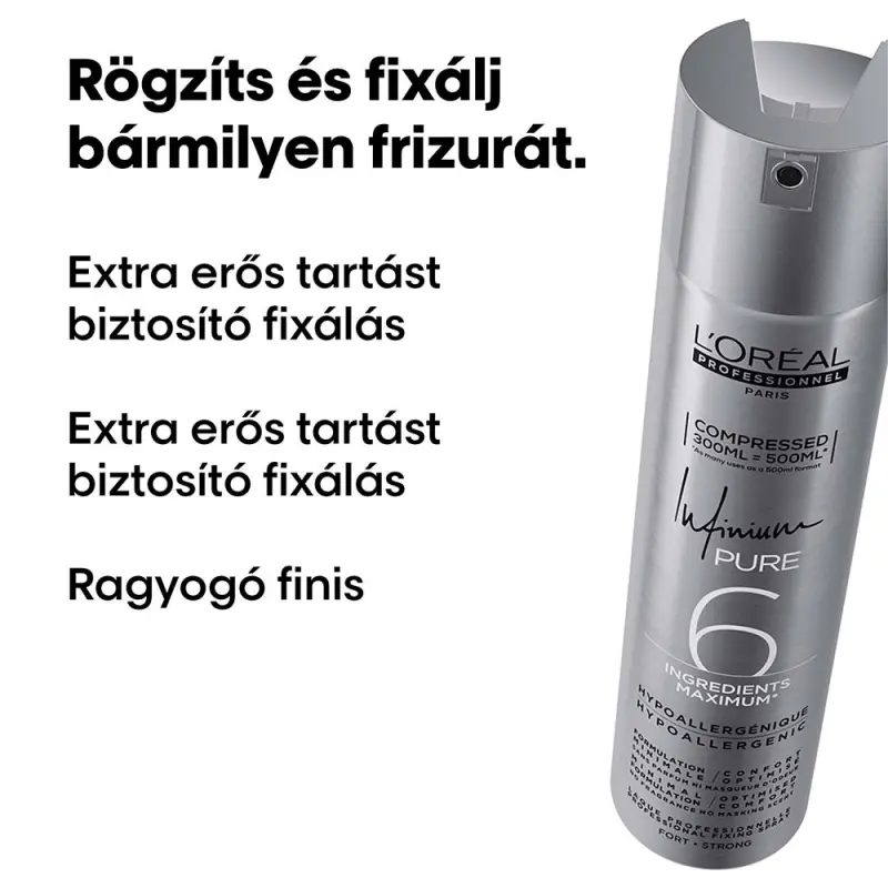 Infinium Pure Strong Hipoallergén hajlakk erős tartással 300 ml