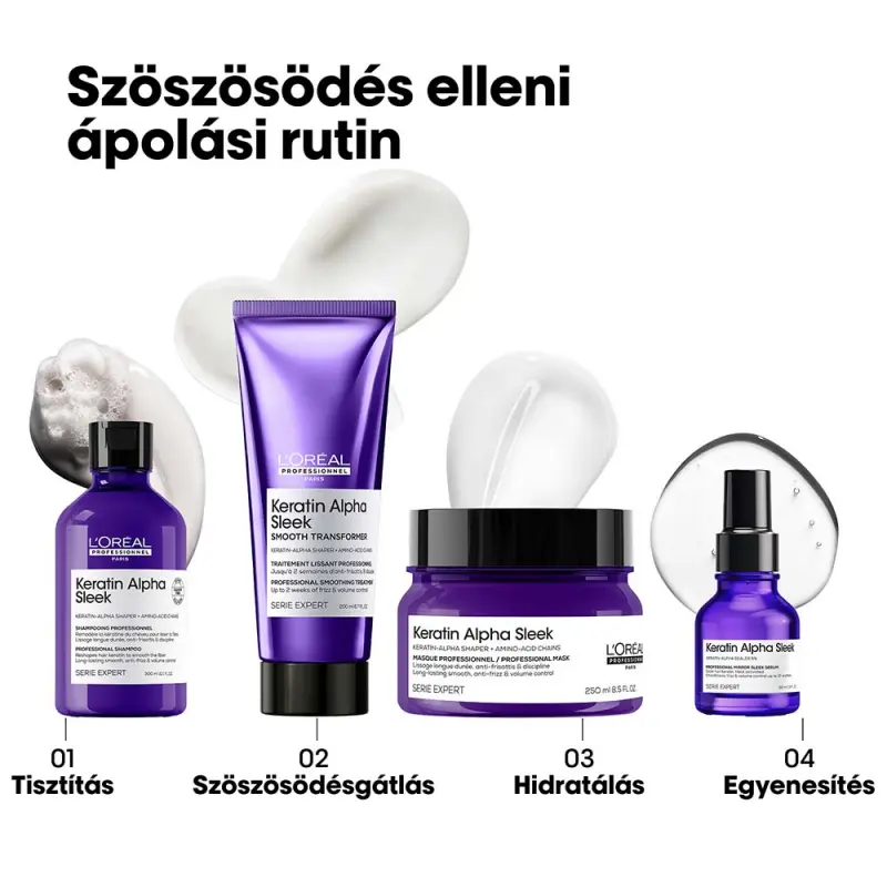 Keratin Alpha Sleek Professzionális sampon 300 ml