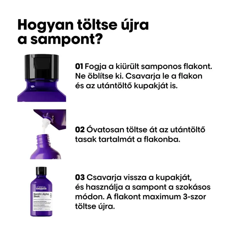 Keratin Alpha Sleek Professzionális sampon UTÁNTÖLTŐ 500 ml