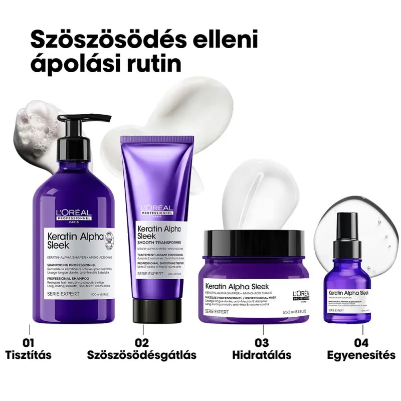 Keratin Alpha Sleek Tükörsimaságot biztosító szérum 50 ml