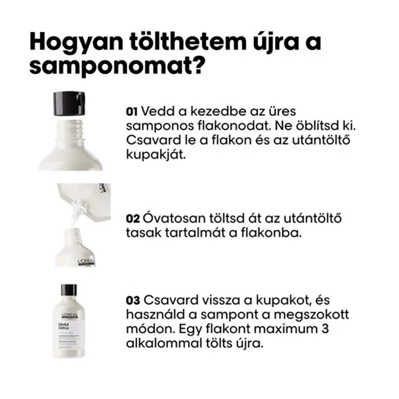 Metal Detox sampon - Fémrészecskék elleni tisztító sampon UTÁNTÖLTŐ (500 ml)