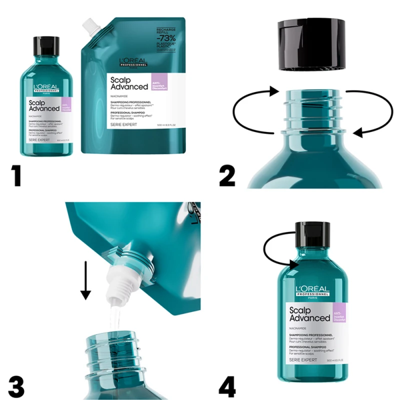 Scalp Advanced Anti-Discomfort Dermo-regulator fejbőrállapot szabályozó sampon UTÁNTÖLTŐ (500 ml)