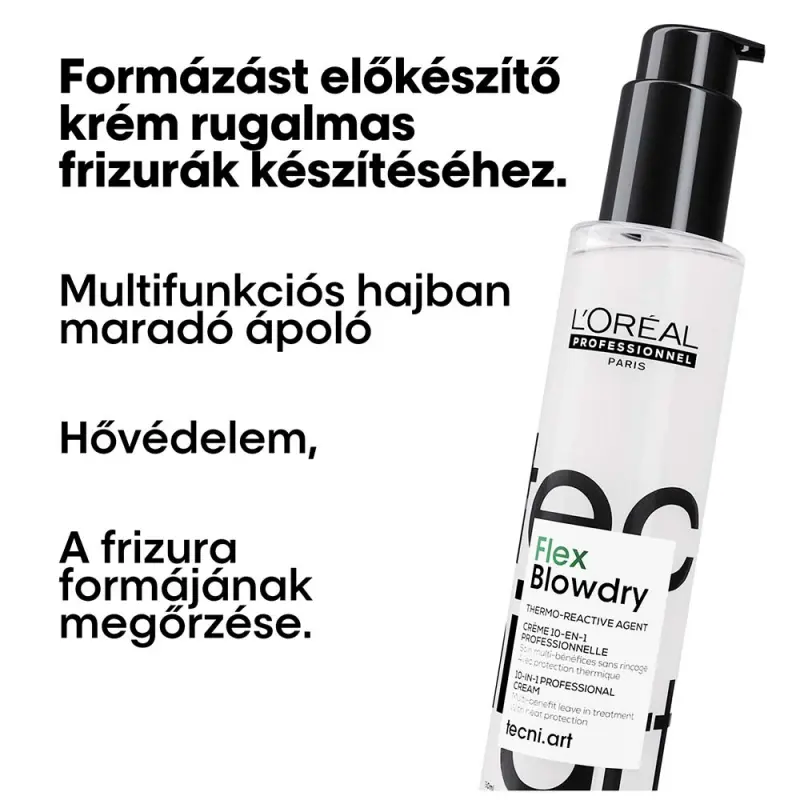 tecni.art Flex Blowdry - Formázást előkészítő, szárítást könnyítő hővédő krém 10 az 1-ben előnnyel 150 ml