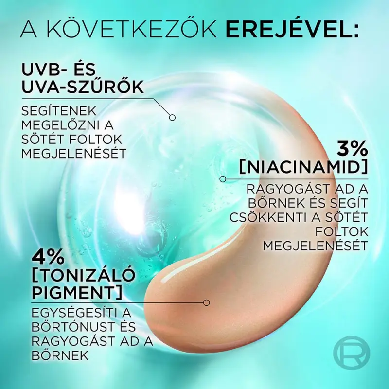Bright Reveal ragyogást adó, színezett fluid SPF50 fényvédővel sötét foltok ellen 50 ml