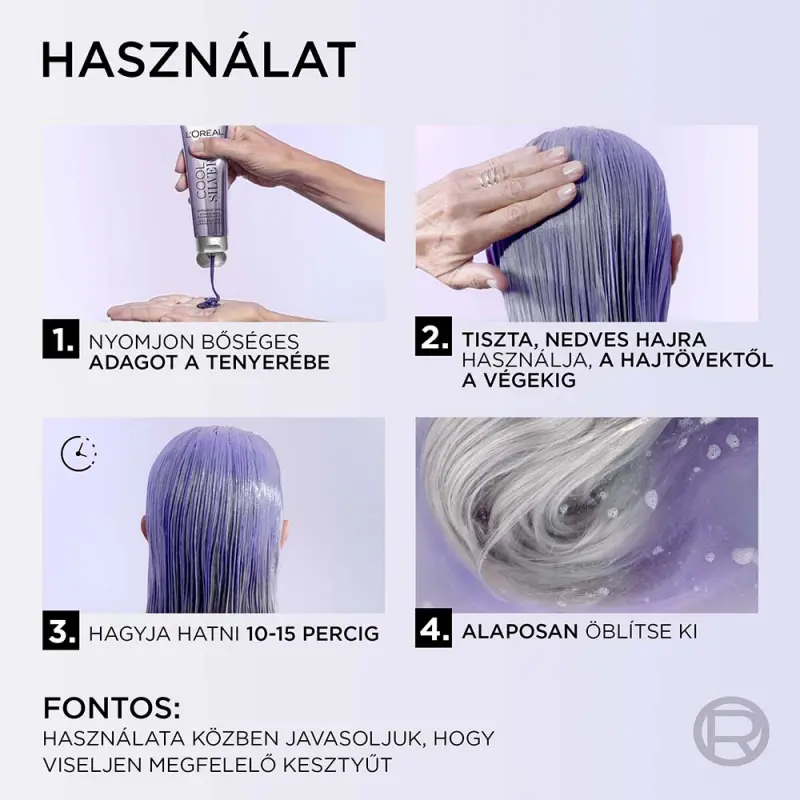 Cool Silver ősz hajszínt árnyaló ápoló tiszta fehér 114 ml