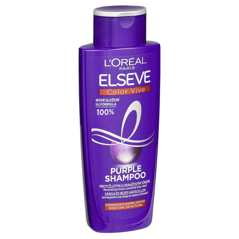 L'ORÉAL PARIS Elseve Color Vive Purple sampon sárga és rezes hatás ellen 200 ml