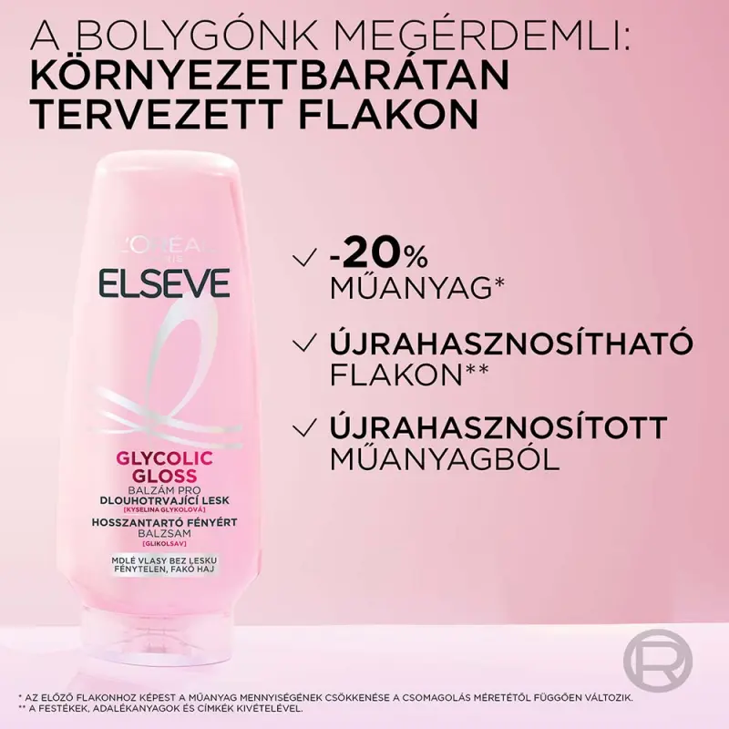 Elseve Glycolic Gloss balzsam a fényes hajért 200 ml