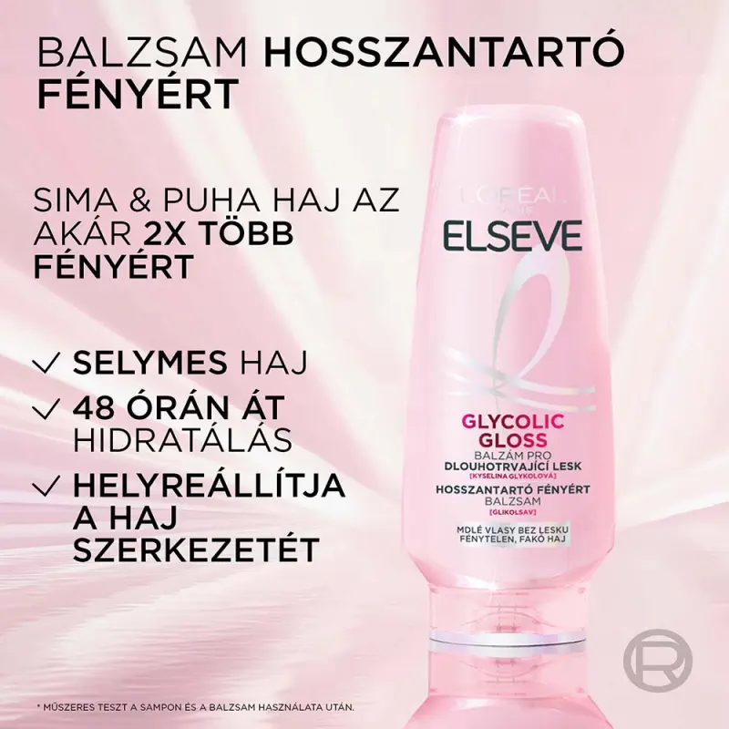 Elseve Glycolic Gloss balzsam a fényes hajért 200 ml