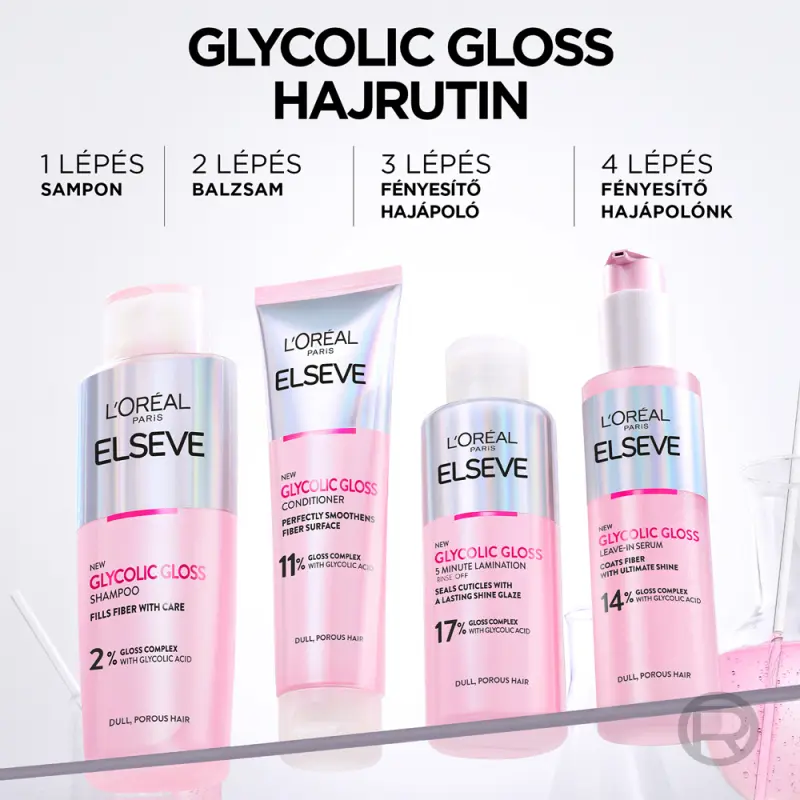 Elseve Glycolic Gloss kiöblítendő hajápoló glikolsavval 200 ml