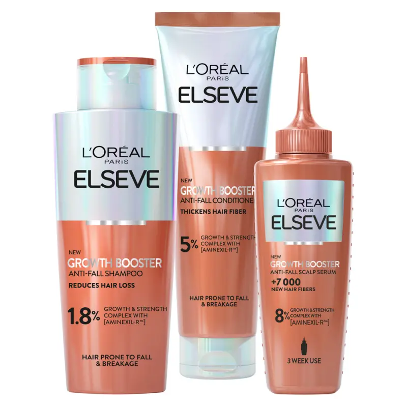 L'ORÉAL PARIS Elseve Growth Booster Csomag a hajnövekedés támogatásáért (102+150+200 ml)