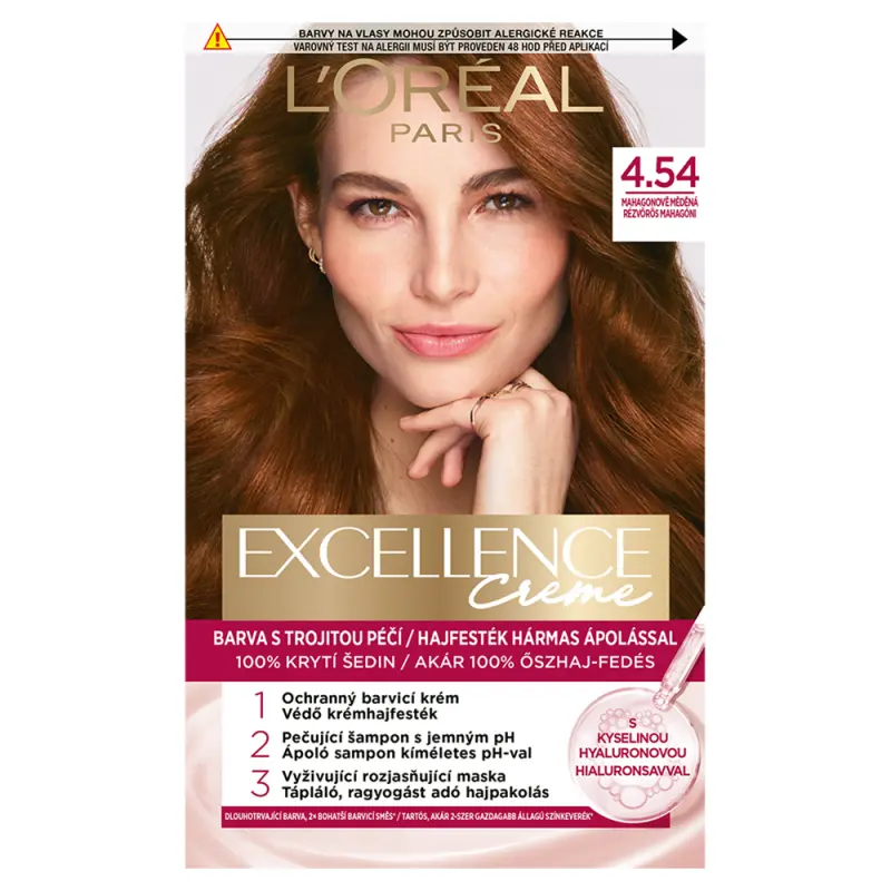 L'ORÉAL PARIS Excellence 4.54 Rézvörös Mahagóni 72+48+12+60 ml