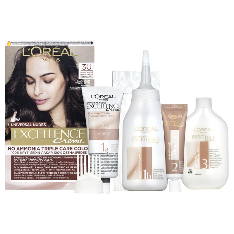 Excellence Creme Universal Nudes krémhajfesték 3U Sötétbarna (192 ml)