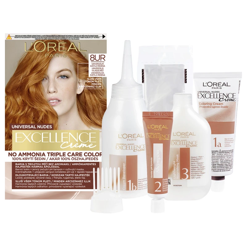 Excellence Creme Universal Nudes krémhajfesték 8UR Univerzális világos réz (192 ml)