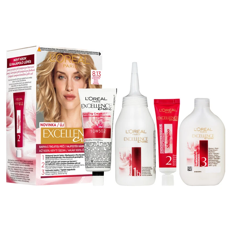 Excellence krémes, tartós hajfesték 8.13 Világos Bézsszőke (192 ml)