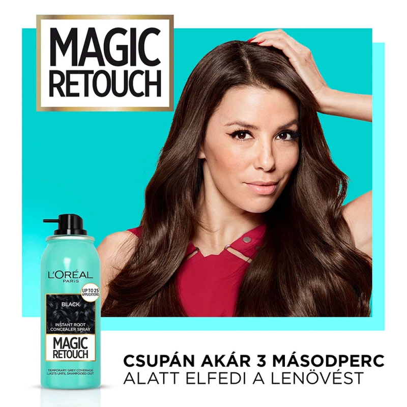 Magic Retouch Hajtőszínező spray, fekete 75 ml