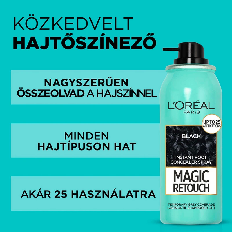 Magic Retouch Hajtőszínező spray, sötétbarna 75 ml