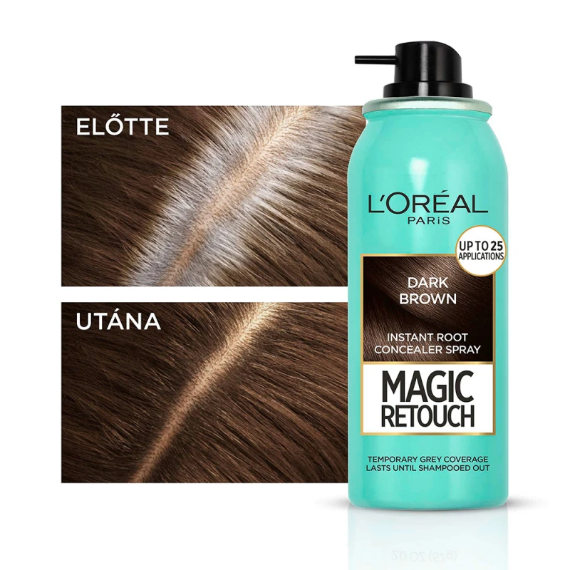 Magic Retouch Hajtőszínező spray, sötétbarna 75 ml