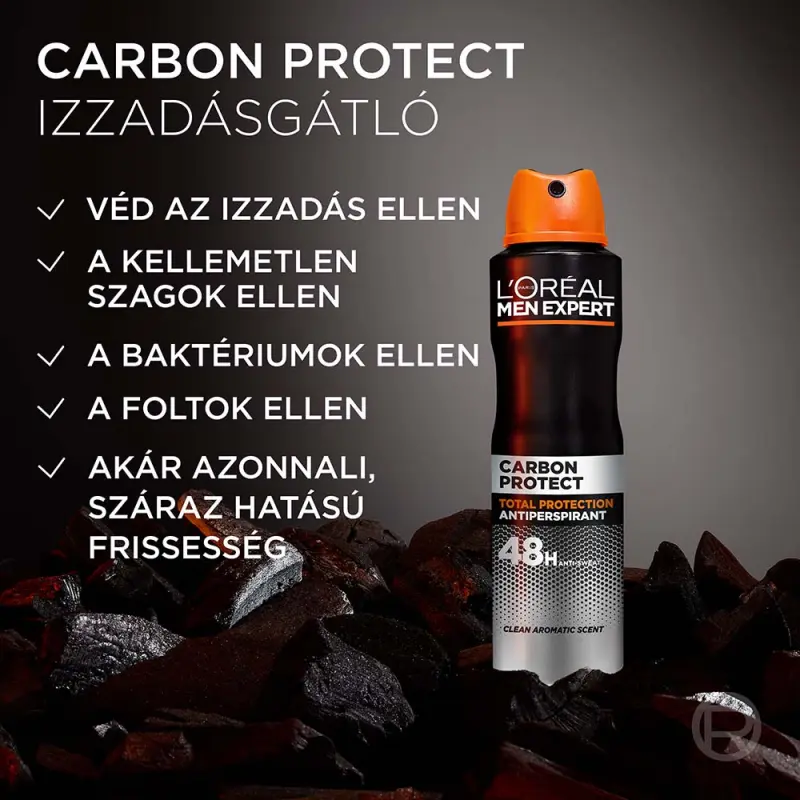 Men Expert Carbon Protect izzadásgátló dezodor spray, akár 48 órán át küzd az izzadás ellen 150 ml