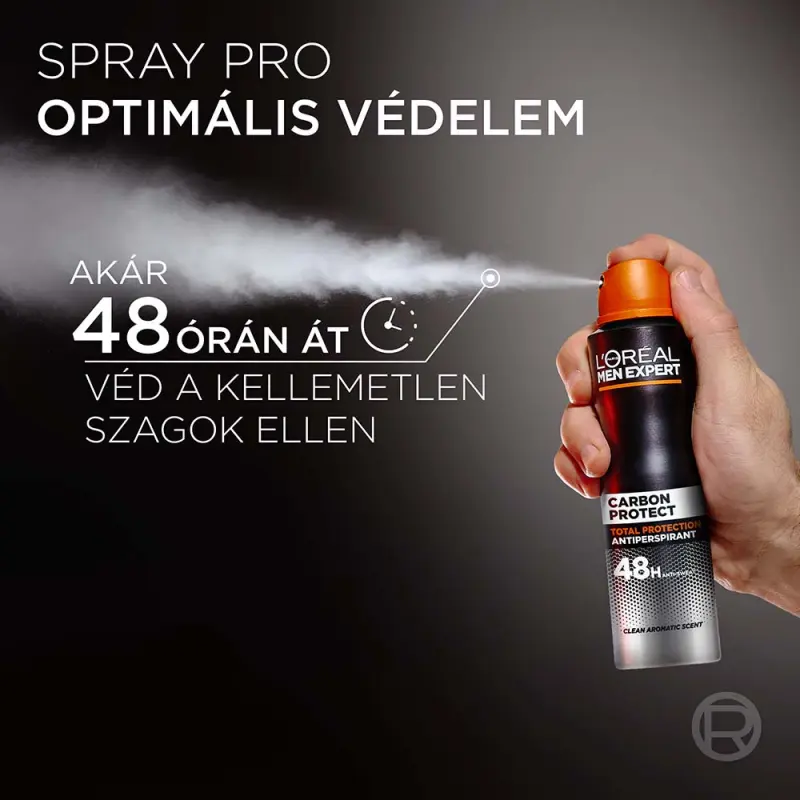 Men Expert Carbon Protect izzadásgátló dezodor spray, akár 48 órán át küzd az izzadás ellen 150 ml