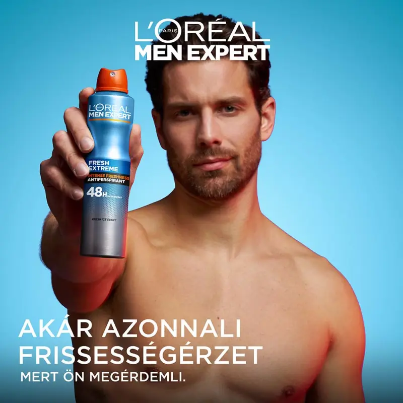 Men Expert Fresh Extreme izzadásgátló spray, 48 órán át küzd az izzadás ellen 150 ml