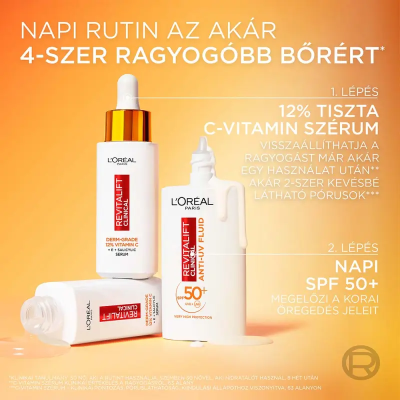 Revitalift Clinical Daily UV-sugárzás elleni fluid SPF50+ C-vitaminnal 50 ml