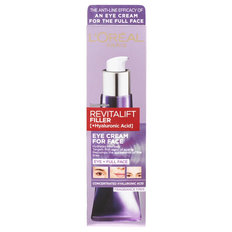 Revitalift Filler Eye Cream for Face szemkörnyékápoló a teljes arcra hialuronsavval (30 ml)