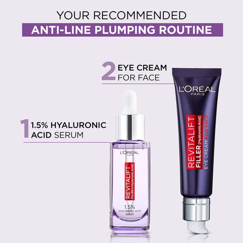 Revitalift Filler Eye Cream for Face szemkörnyékápoló a teljes arcra hialuronsavval (30 ml)