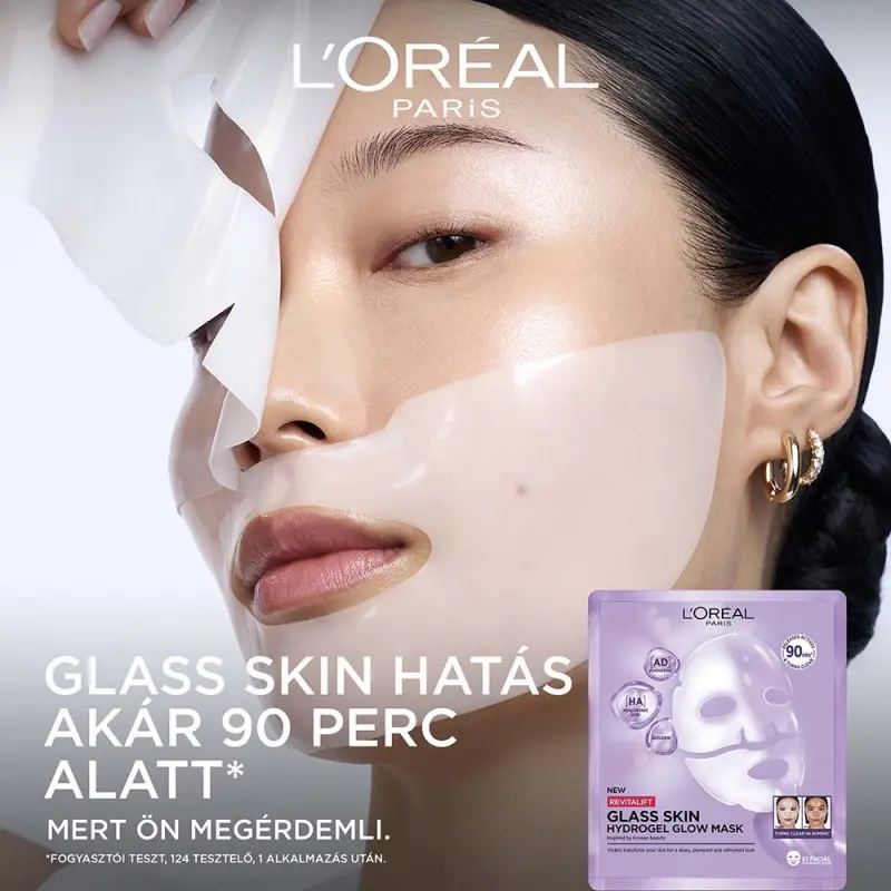 Revitalift Filler Glass Skin hidrogél ragyogást adó arcmaszk 25 g