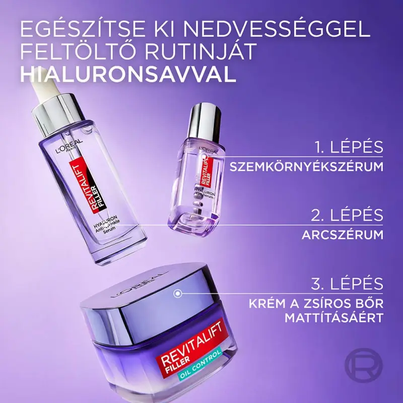 Revitalift Filler hialuronsavas feltöltő gél-krém zsíros és kombinált bőrre 50 ml
