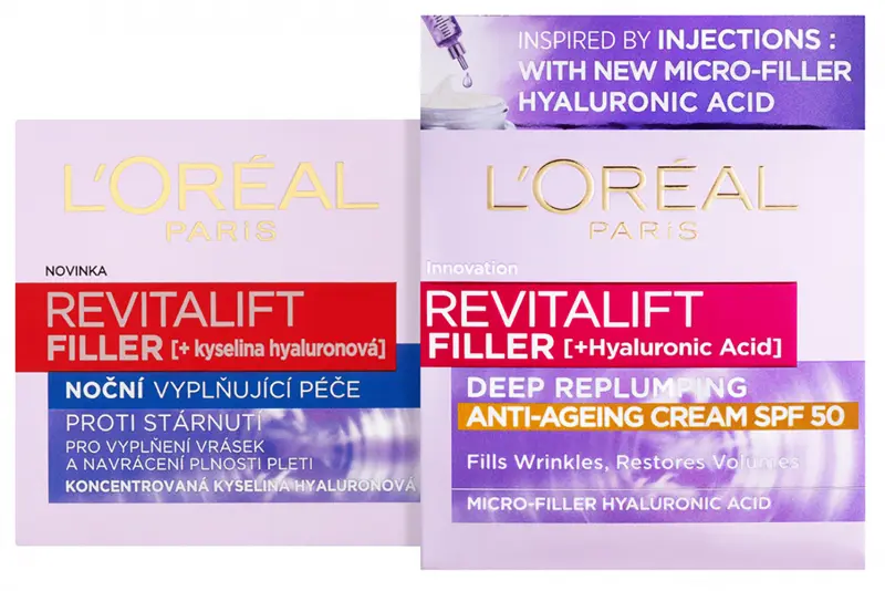 L'ORÉAL PARIS Revitalift Filler nappali krém SPF-fel és éjszakai krém csomag (50+50 ml)