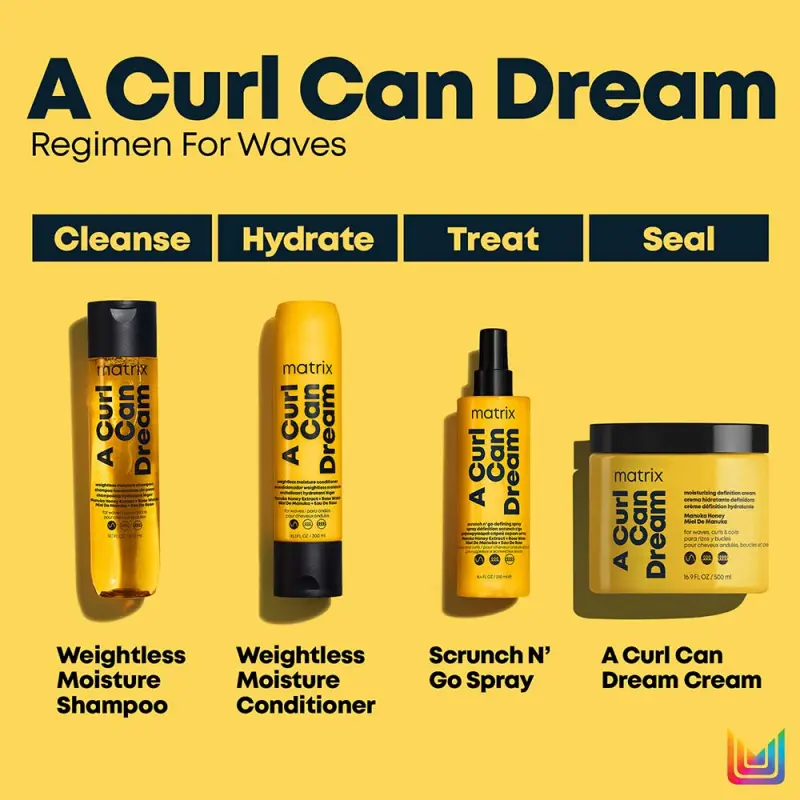 A Curl Can Dream Weightless Moisture Könnyed sampon hullámos hajra 300 ml