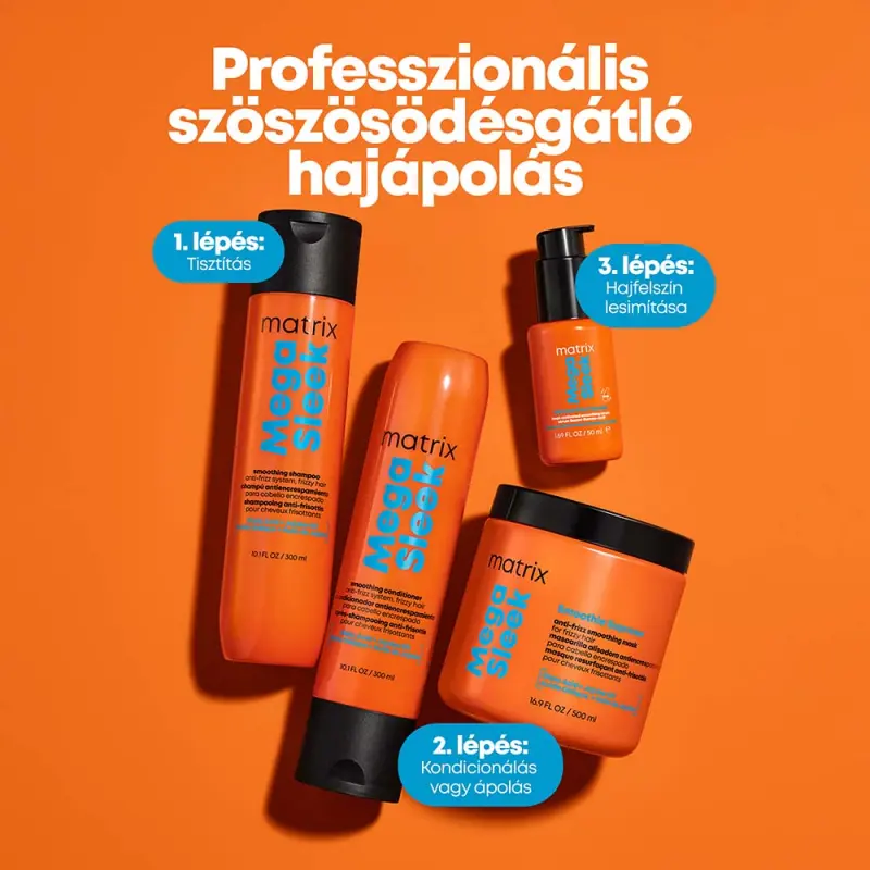 Mega Sleek Simító Kondicionáló nehezen kezelhető, szöszösödő hajra 300 ml