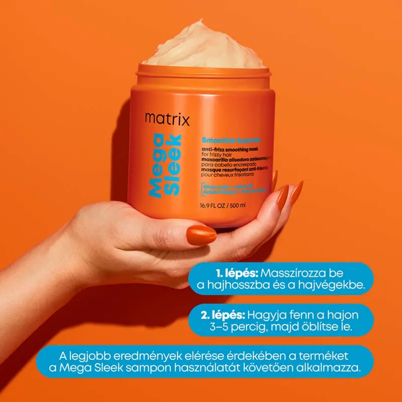 Mega Sleek Simító Maszk nehezen kezelhető, szöszösödő hajra 500 ml