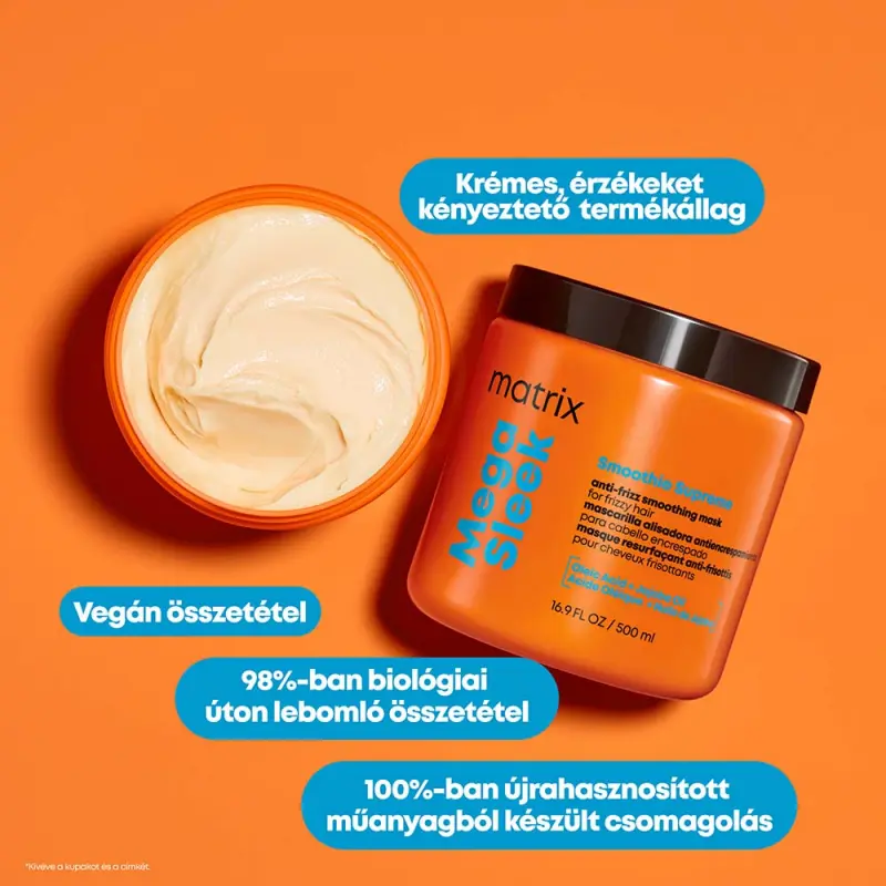 Mega Sleek Simító Maszk nehezen kezelhető, szöszösödő hajra 500 ml