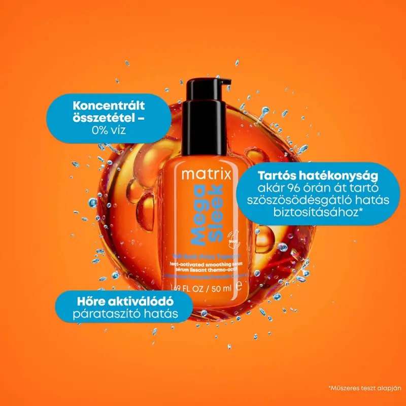 Mega Sleek Topcoat Simaságot biztosító szérum nehezen kezelhető, szöszösödő hajra 30 ml