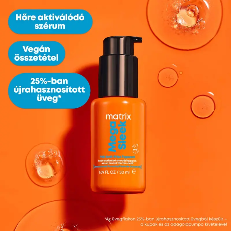 Mega Sleek Topcoat Simaságot biztosító szérum nehezen kezelhető, szöszösödő hajra 30 ml