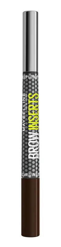 MAYBELLINE Brow Inserts Ash Brown 5 kétvégű szemöldökfilc háromágú heggyel és színezett géllel