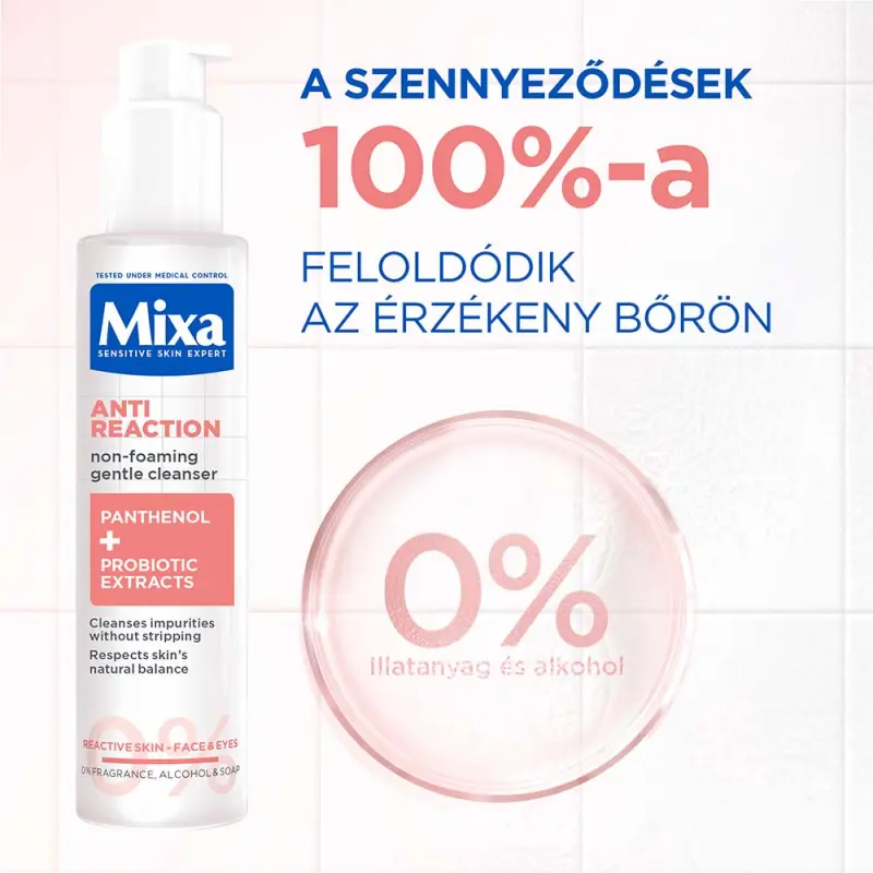 Anti-Reaction Nyugtató, nem habzó tisztító gél panthenollal és probiotikus kivonatokkal 150 ml