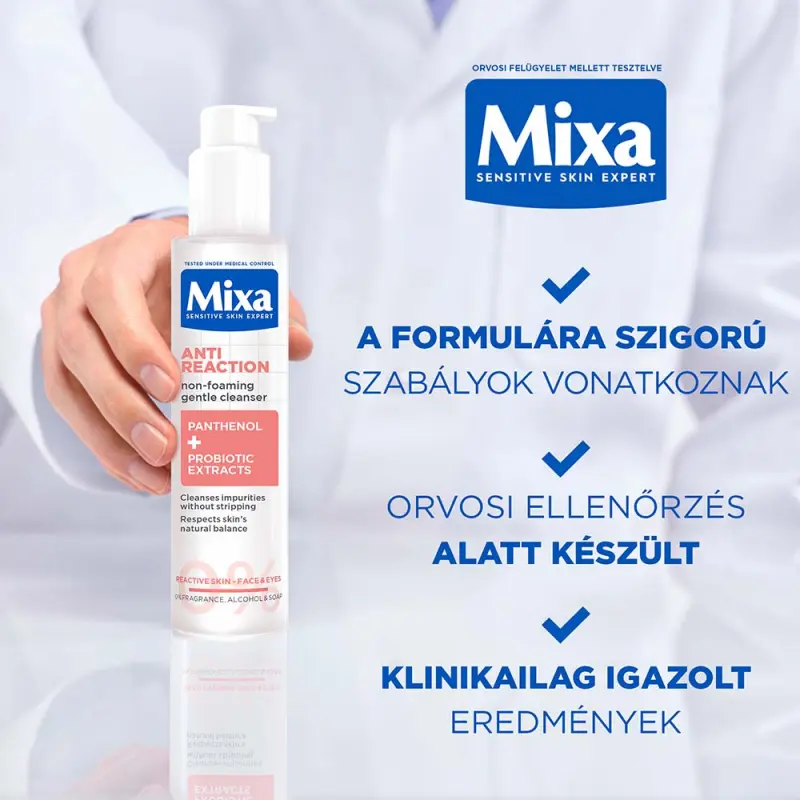 Anti-Reaction Nyugtató, nem habzó tisztító gél panthenollal és probiotikus kivonatokkal 150 ml