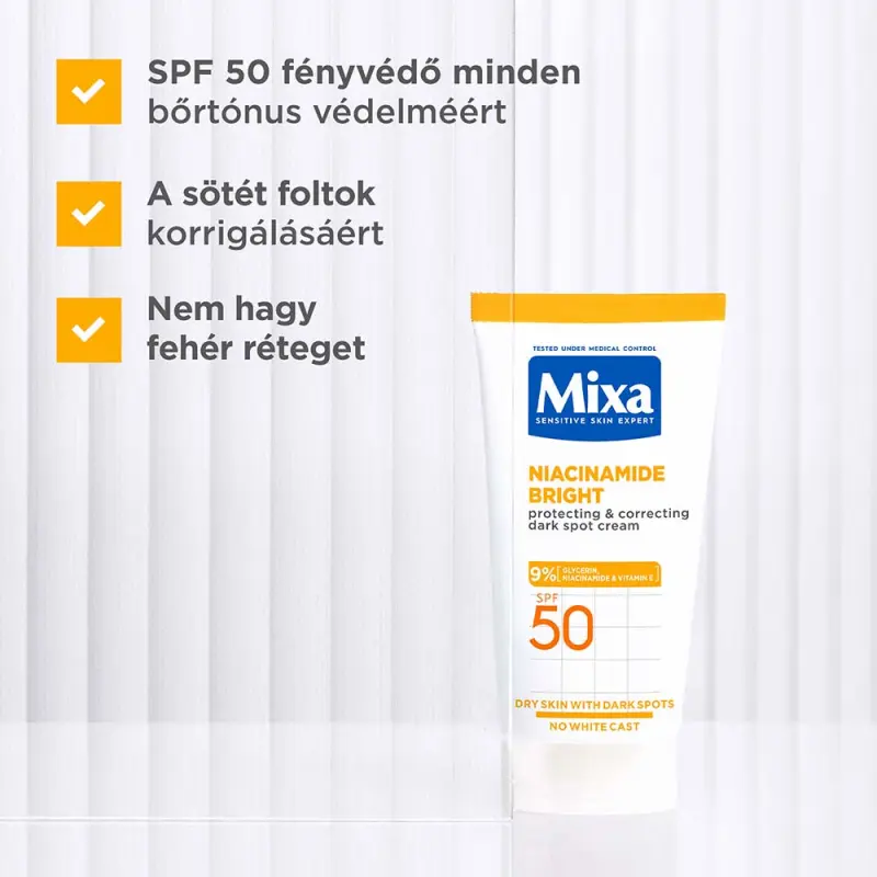 Niacinamide Bright Védő és korrigáló krém sötét foltok ellen SPF 50 (50 ml)