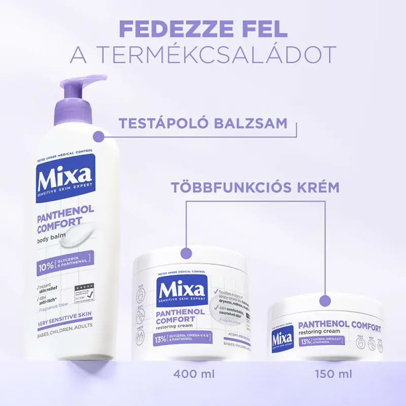 Panthenol Comfort Nyugtató testápoló nagyon érzékeny bőrre 150 ml