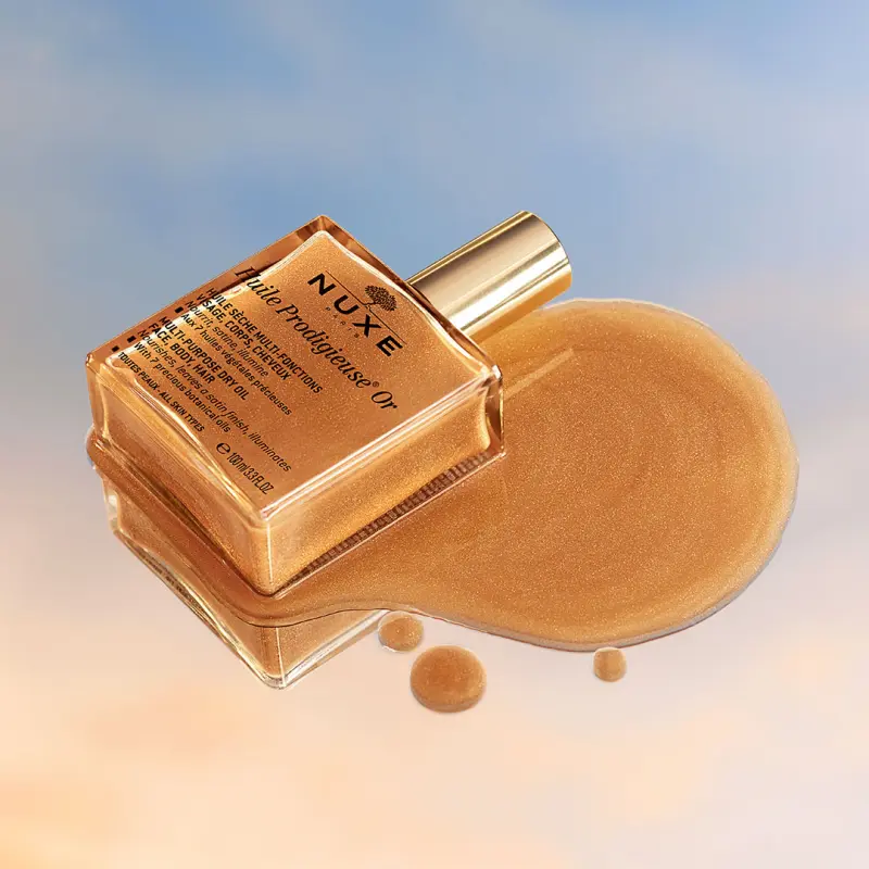 Huile Prodigieuse többfunkciós arany-csillámos száraz olaj arcra, testre, hajra spray - minden bőrtípus (100 ml)