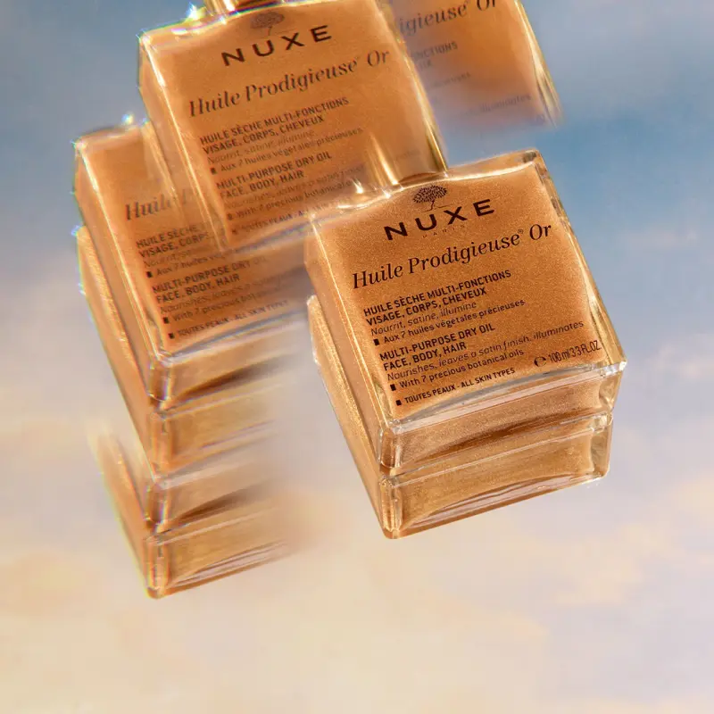 Huile Prodigieuse többfunkciós arany-csillámos száraz olaj arcra, testre, hajra spray - minden bőrtípus (100 ml)