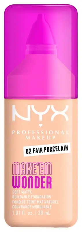 NYX PROFESSIONAL MAKEUP Make 'EM Wonder Foundation alapozó 02 Fair Pocelain 30 ml