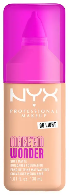NYX PROFESSIONAL MAKEUP Make 'EM Wonder Foundation alapozó 06 Light 30 ml
