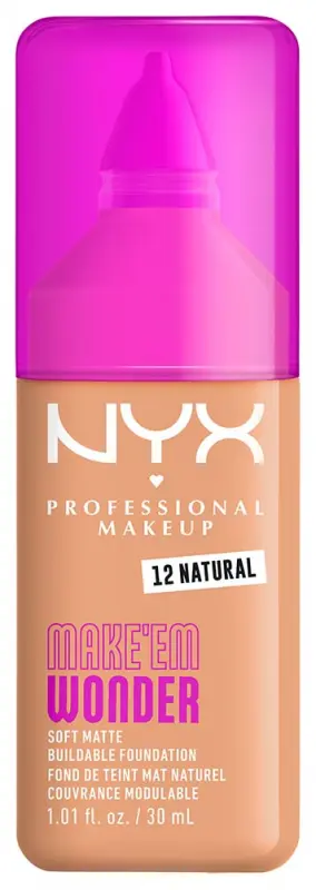 NYX PROFESSIONAL MAKEUP Make 'EM Wonder Foundation alapozó 12 Natural 30 ml