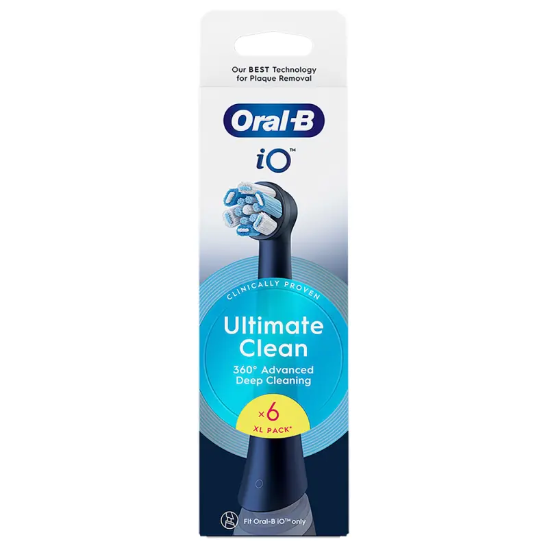 ORAL-B iO Ultimate Clean Pótfej Fekete XL Pack 6 db