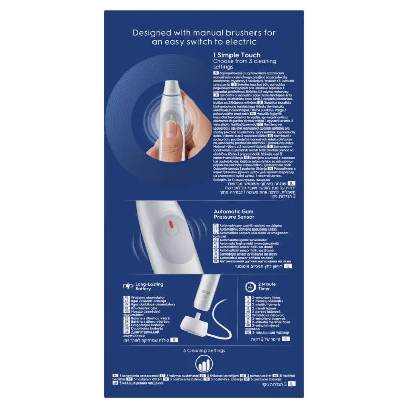 iO2 Elektromos Fogkefe Simple White + Utazó tok